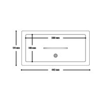 Wäscheabwurf Einwurftüre Metall von oben für Flachkanal 150 x 400 mm