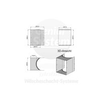Austrovac Anbau-Schurre schmal für KG-Rohrdurchmesser Ø 250 mm 240 x 300 mm