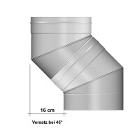 VA-Bogen 45° für VA-Rohrdurchmesser Ø 300 mm