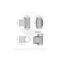 Austrovac VA-Schurrenrohr Öffnung 300/300 für VA-Rohrdurchmesser Ø 300 mm