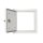 Wäscheabwurf Einwurftüre 300x300 mm, Anschluss eckig - mit Schloss, mit Dichtung mit Griffmulde 340x340mm