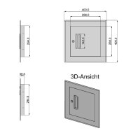 Wäscheabwurf Einwurftüre 400x400mm...