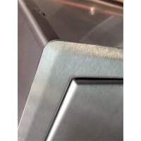 Austrovac Wäscheabwurf Einwurftüre 300x300 mm, Anschluss eckig, Edelstahl V2A gebürstet - mit Drehknauf, ohne Schlüssel-Schloss