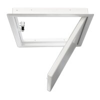 Austrovac Wäscheabwurf Einwurftüre 330x330 mm, Metallweiß mit Pushlock Funktion