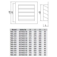 S&P TWG-400 Wetterschutzgitter, quadratisch