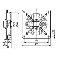 S&P HXBR/4-315 Axialventilator, 230V