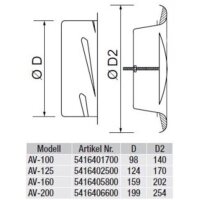 S&P AV-125 Tellerventil Abluft, DN125, Metall, EBR