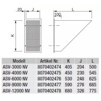 S&P ASV-9000 NV Ausblasstutzen 45Grad, Vogelschutzgitter