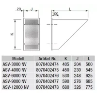 S&P ASV-4000  NV Ausblasstutzen 45Grad, Vogelschutzgitter