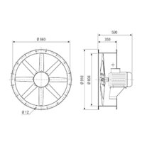 Maico Axial-Rohrventilator DAR 80/4 3-1 26140 m3/h,...