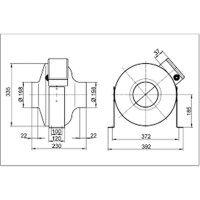 Maico ERR 20/1 EC Radial-Rohrventilator, DN 200, Motor...
