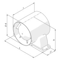 Blauberg Tubo-U 125 T (mit Halterung) – Halbaxialer...
