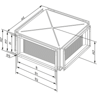 Blauberg KWT 40x20 – KWT Plattenwärmetauscher für Wärmerückgewinnung in Flachkanälen
