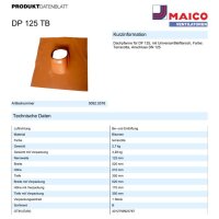 Maico Dachpfanne DP 125 TB Bleipfanne, Terracotta, DN125