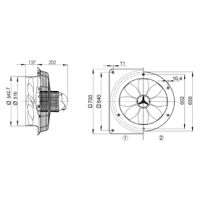 Maico Axial-Wandventilator DZQ 50/6 B Ex t Wandplatte,...