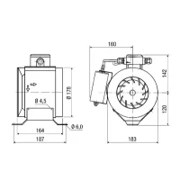 Maico Rohrventilator ERM 18 Ex e Halbradial, Ex-Schutz, DN18