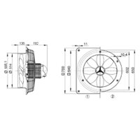Maico Axial-Wandventilator DZS 50/6 B Stahlwandring,...