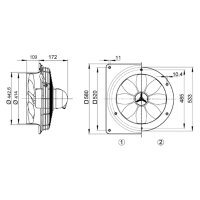 Maico Axial-Wandventilator DZQ 40/4 B quadrat....