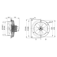 Maico Axial-Wandventilator DZQ 35/42 B quadrat....