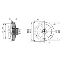 Maico Axial-Wandventilator DZS 20/2 B Stahlwandring,...