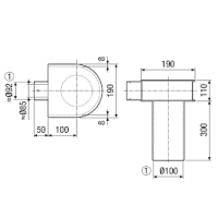 Maico Winkel MF-WLF100/90 90 Grad Übergang DN100 auf...
