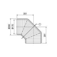 Maico Bogen, wärmegedämmt MT-B160 90/45 90 Grad...