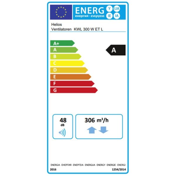 Helios KWL  300 W ET L Lüftungsgerät links mit WRG