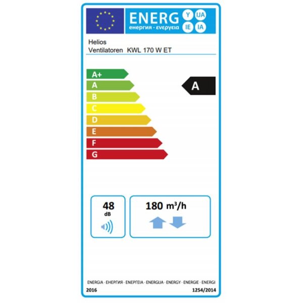 Helios KWL  170 W ET Lüftungsgerät R/L mit WRG