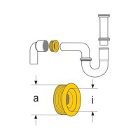 CONEL Drain Gumminippel DN 50 x 40/30 für Rohrmuffe
