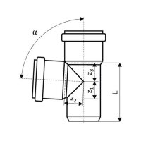 CONEL Drain Abwasserrohr Abzweig DN 90 x 70 mm 87°
