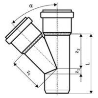 CONEL Drain Abwasserrohr Abzweig DN 90 mm 45°