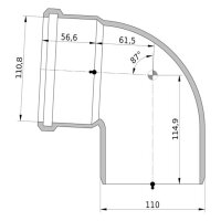 CONEL Drain Abwasserrohr Bogen DN 100 mm 87°...