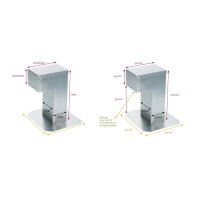 Altvater FDAU – Flachdach-Durchführung Unterteil 150x100x400mm Aluminium