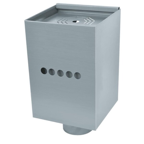 Altvater Wassersammelkasten eckig klein Ablauf 80mm Aluminium