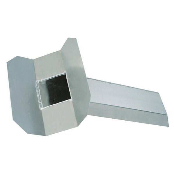 Altvater Wasserspeier 45° abgewinkelte Klebefläche Länge 800mm 150x100mm Edelstahl