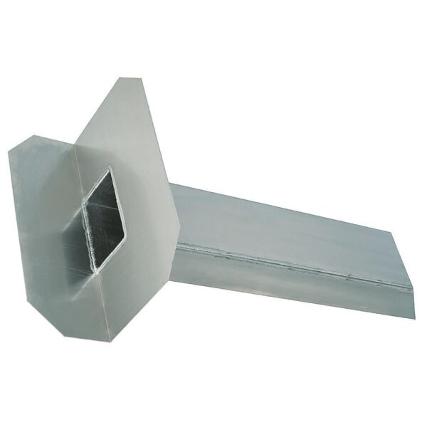 Altvater Wasserspeier 90° abgewinkelte Klebefläche Länge 800mm 150x100mm Edelstahl