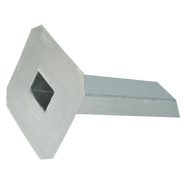 Altvater Wasserspeier glatte Klebefläche Länge 800mm 200x100mm Edelstahl
