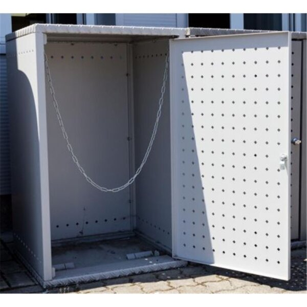 Altvater Einzelmüllbox 120L Knopfverriegelung RAL9007 Tür links