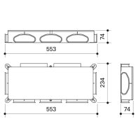 Fränkische profi-air tunnel Flachverteiler grau 5x...