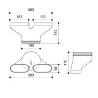Fränkische profi-air Ovalkanal Adapter 2x 163 x 68...