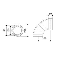 Fränkische profi-air ISO Bogen 90° DN 160 aus EPP