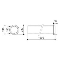 Fränkische profi-air ISO Rohr DN 180  lg=1000mm...
