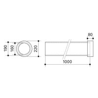 Fränkische profi-air ISO Rohr DN 160  lg=1000mm...