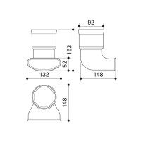 Fränkische profi-air Adapterbogen 90° 132 x 52...