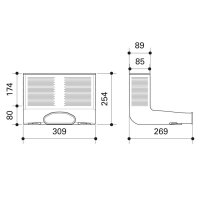 Fränkische profi-air tunnel Luftdurchlass 90° für Abdeckgitter
