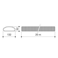Fränkische profi-air tunnel Rohr grau 132 × 52 mm – 20-m-Ring