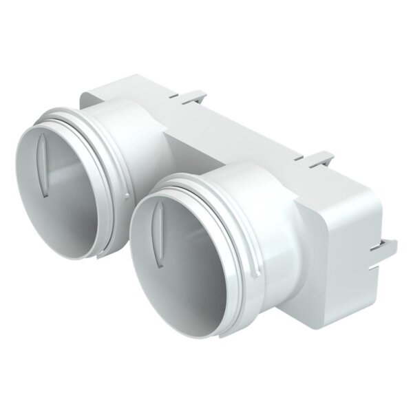 Blauberg BlauFast MH 75/204x60 – Ventiladapter 204x60 mm Flachkanal auf 2x75 mm Lüftungsrohr