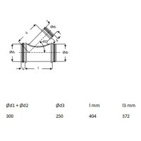 Rokaflex Lüftungsrohr 45° T-Stück DN300 auf...
