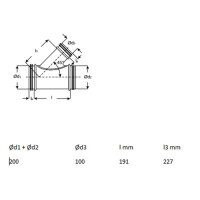Rokaflex Lüftungsrohr 45° T-Stück DN200 auf...