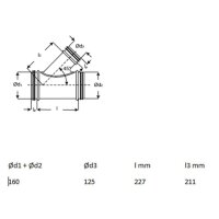 Rokaflex Lüftungsrohr 45° T-Stück DN160 auf...